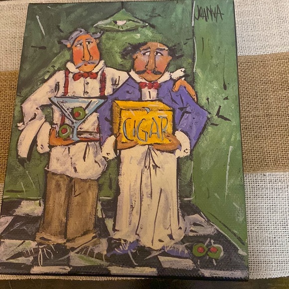 Set of 3 Wrapped Canvas Art Work Chef Pictures by Expressionist Artist JOANNA. - Picture 4 of 8